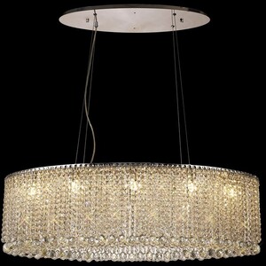 Empire IL31374 100x50cm Oval Ceiling Pendant Chandelier, G9, Chrome, Crystal - Polished Chrome