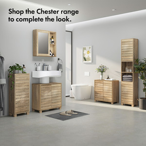 Freestanding Under Sink Bathroom Cabinet with 2 Internal Shelves - Natural by VonHaus