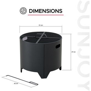 Outdoor Steel Fire Pit with Fire Poker - Black by Sunjoy