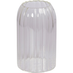 Ribbed Glass Jar with Cork Lid - Clear