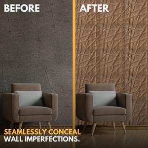 3D Wall Panels (50x50 cm) PVC Cladding Panel in Geometric Line Design by NOVECRAFTO