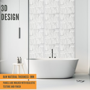 3D Wall Panels with Adhesive Included, Geometric Squares Design by NOVECRAFTO
