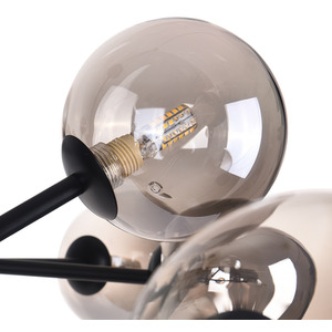 15-Light Modern Glass Bubble Chandelier - Black