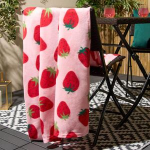 Strawberry Throw Blanket - Pink by OHS