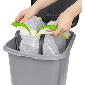 Slim Plastic Lidded Pedal Waste Bin - Grey by JVL