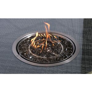 Arizona Fire Pit Round Rattan Patio Dining Set - Brown / 6 by Giardino