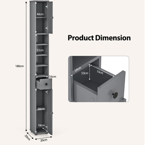 Freestanding Bathroom Cabinet - Grey by Costway