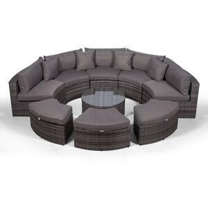 Monaco Luxury Large Rattan Garden Sofa Set - Grey by Giardino