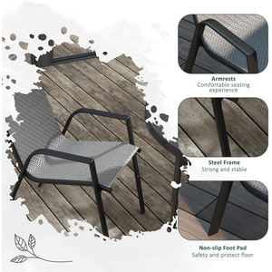 Outsunny Rattan Garden Chairs Set of 4, Stackable Outdoor Armchair by Outsunny