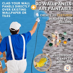 3D Wall Panels (96x48 cm) PVC Cladding Panel Stone Effect by NOVECRAFTO