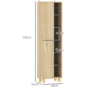HOMCOM Tall Bathroom Cabinet with 6 Open Compartments and 6 Shelves by HOMCOM