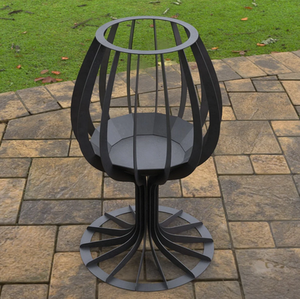 Wine Glass Fire Pit - Black by Laser Hut