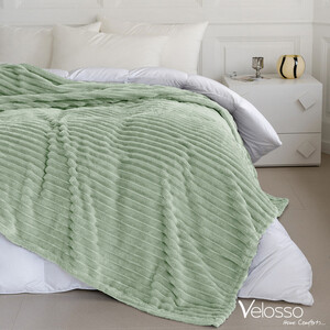 Snug Soft Chunky Ribbed Cord Plush Throw Blanket by Velosso