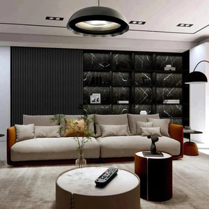 4x Wood Acoustic Slatted Wall Panels - Smoke Black by Aluxo