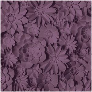 Dimensions 3D Effect Floral Wallpaper Modern - Purple by Fine Decor