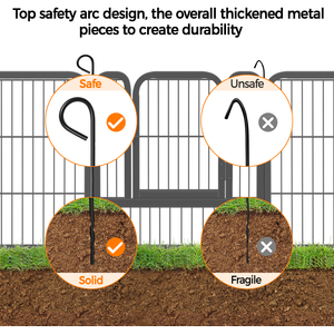 16 Panels Steel Dog Playpen Pet Exercise Pen - Black / 1.5cm by Yaheetech