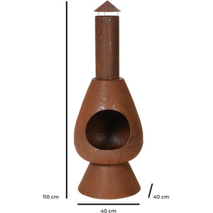 JSH Outdoor Fire Chiminea - Rust