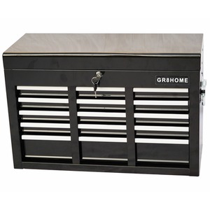Metal Portable Tool Chest 9 Drawers Lockable Box with Handle - Black by Gr8 Home