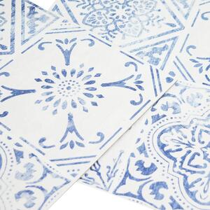Floor Tiles Self-Adhesive Vinyl Flooring Kitchen Bathroom - Blue, White / Mediterranean by D-C-Fix