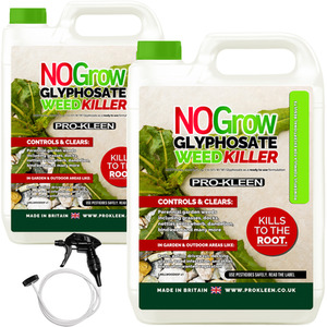 NOGROW WeedKiller 4 Litre Deep Root Killing 7.2g l Glyphosate Weed Killer - Clear / 8L by Pro-Kleen