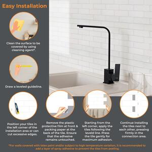 3D Glossy Peel and Stick Wall Tile Stickers - White / 12 by WALPLUS