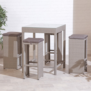 Suntime Rochelle Rattan Bar Set - Grey by Suntime