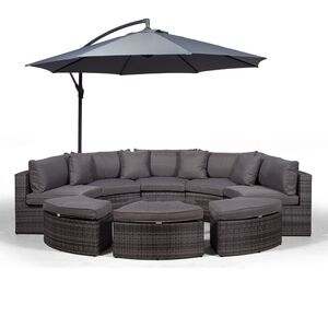 Monaco Luxury Large Rattan Garden Sofa Set - Grey by Giardino