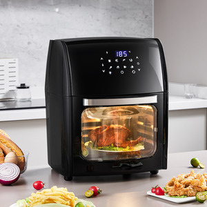 12L Air Fryer with Rotating Rotisserie Basket - Black / 41cm by Livingandhome