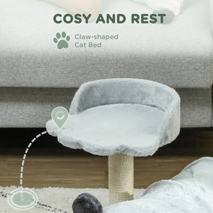 PawHut Cat Tree with Scratching Post Cat Bed Cat Tunnel Toy Ball - Grey by PawHut