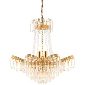 Adagio 9 Light Chandelier Glass Beads Gold Finish, E14 - Gold