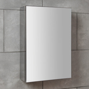 Kensington Bathroom Mirror One Door Cabinet - Silver