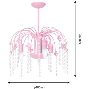 Milagro Chandelier Laura 3XE14 Pink - Pink by Milagro