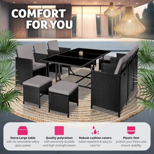 Malaga 641 Rattan Garden Furniture Set with Protective Cover by tectake
