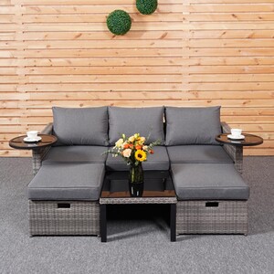 New Hampshire Transformer Patio Set - Grey by Malay