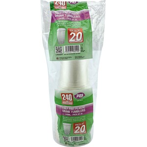 Plastic Drink Tumblers White - 240ml