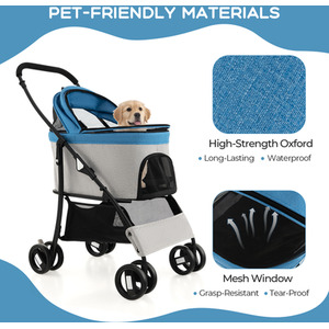 Foldable Pet Stroller by Costway