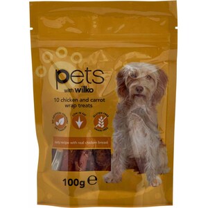 Pack of 10 Chicken and Carrot Wrap Treat 100g