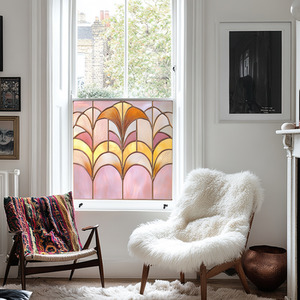 Traona Art Deco Stained Glass Privacy Window Film by Creative Printing Solutions
