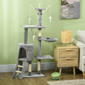 PawHut Cat Tree Activity Centre Condo - Grey by PawHut
