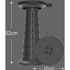 Lotus Portable Folding Camping Telescopic Stool - Black