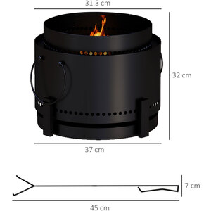 Outsunny Round Metal Smokeless Fire Pit by Outsunny