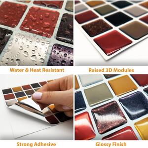 Walplus 3D Glossy Tile Stickers by WALPLUS