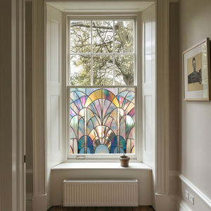 Naples Art Deco Stained Glass Privacy Window Film by Creative Printing Solutions