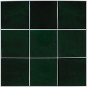 Livingandhome 10-Piece Grid Design Stick-On Wall Tiles - Deep Green by Livingandhome