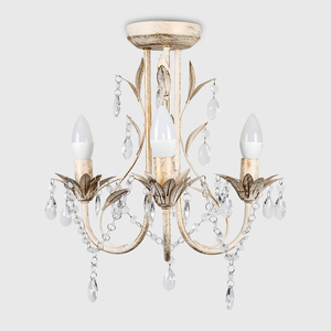 Odelia 3 Way White Ceiling Light Chandelier - White by ValueLights