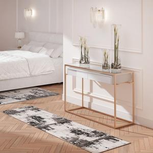 Silver Grey Modern Distressed Abstract Area Rug by The Rug House