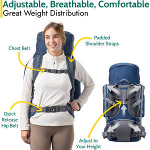 Tatra Hiking Backpack - Dark Blue / 70cm by Trail