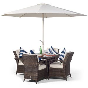Arizona Square Rattan Patio Dining Set - Brown / 4 by Giardino