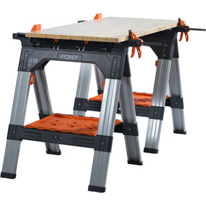 Pack of 2 Pony Multi Function Sawhorses by Pony