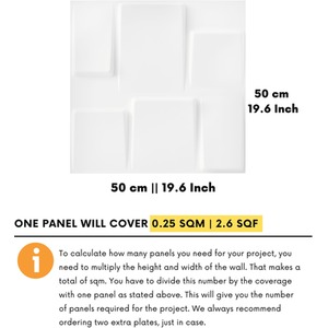 3D Wall Panels with Adhesive Included, Geometric Squares Design by NOVECRAFTO